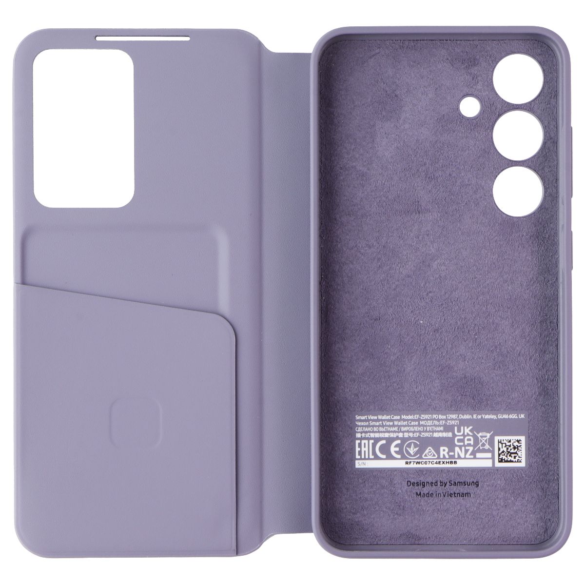 Samsung Smart View Wallet Case for Samsung Galaxy S24 - Violet Cell Phone - Cases, Covers & Skins Samsung - Simple Cell Bulk Wholesale Pricing - USA Seller