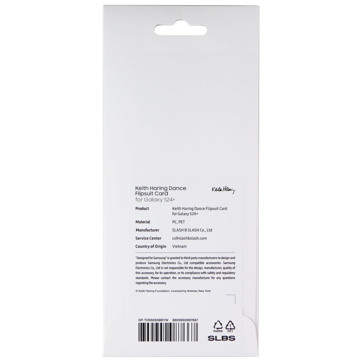 Samsung Interactive Flipsuit Card for Galaxy S24+ (Plus) - Keith Haring Yellow