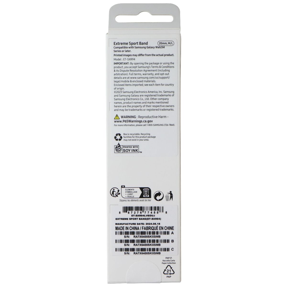 Samsung Extreme Sport Band for Galaxy Watch 4 or Later - Lavender (20mm, M/L) Smart Watch Accessories - Watch Bands Samsung - Simple Cell Bulk Wholesale Pricing - USA Seller