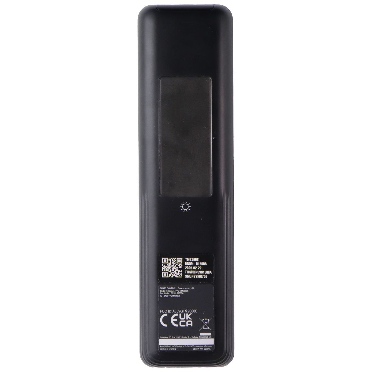 Samsung TM2360E Solar Smart Voice Remote Control - Black (BN59-01500A) TV, Video & Audio Accessories - Remote Controls Samsung - Simple Cell Bulk Wholesale Pricing - USA Seller