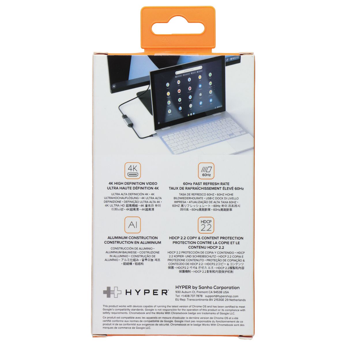 Sanho HyperDrive USB-C to 4K 60Hz HDMI Adapter - Silver / Gray Computer/Network - USB Cables, Hubs & Adapters Sanho - Simple Cell Bulk Wholesale Pricing - USA Seller