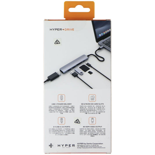 Sanho HyperDrive 6-in-1 Bar USB-C Hub - Space Gray Computer/Network - USB Cables, Hubs & Adapters Sanho - Simple Cell Bulk Wholesale Pricing - USA Seller