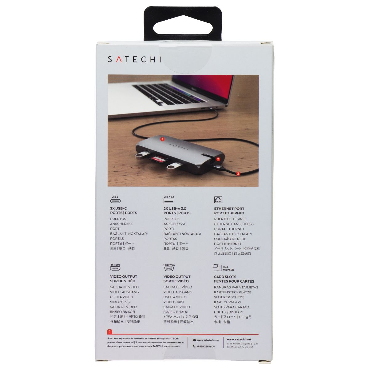 Satechi USB-C On-The-Go Multiport Adapter - Space Gray Computer/Network - USB Cables, Hubs & Adapters SATECHI - Simple Cell Bulk Wholesale Pricing - USA Seller