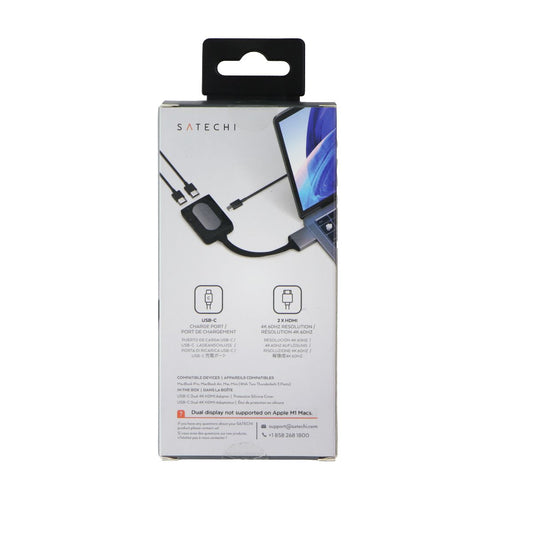 SATECHI USB-C Dual 4K HDMI Adapter with (2x 4K 60hz HDMI Ports) - Space Gray