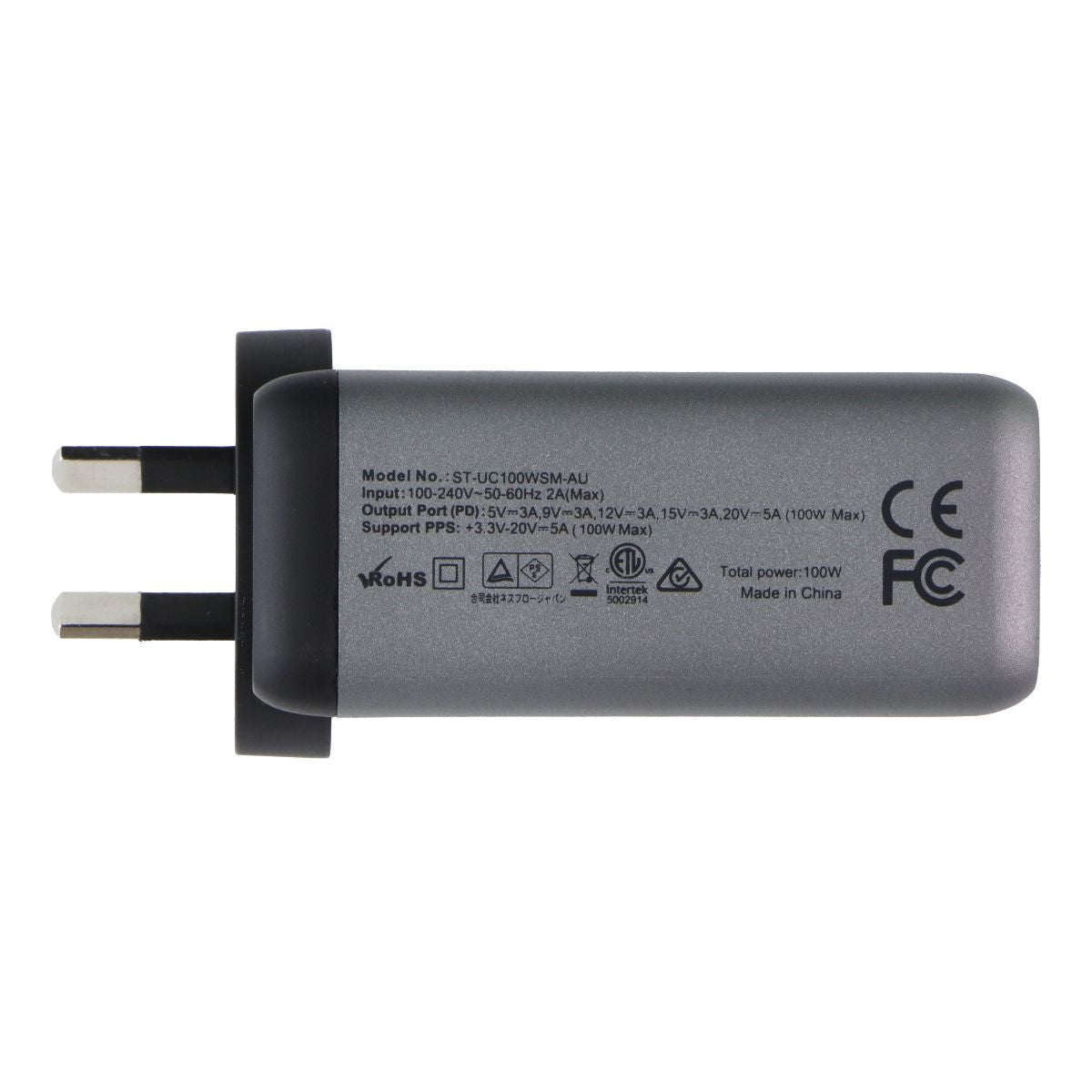 SATECHI 100W USB-C PD Single Port Wall Charger - Silver/Black (AU) Cell Phone - Cables & Adapters SATECHI - Simple Cell Bulk Wholesale Pricing - USA Seller