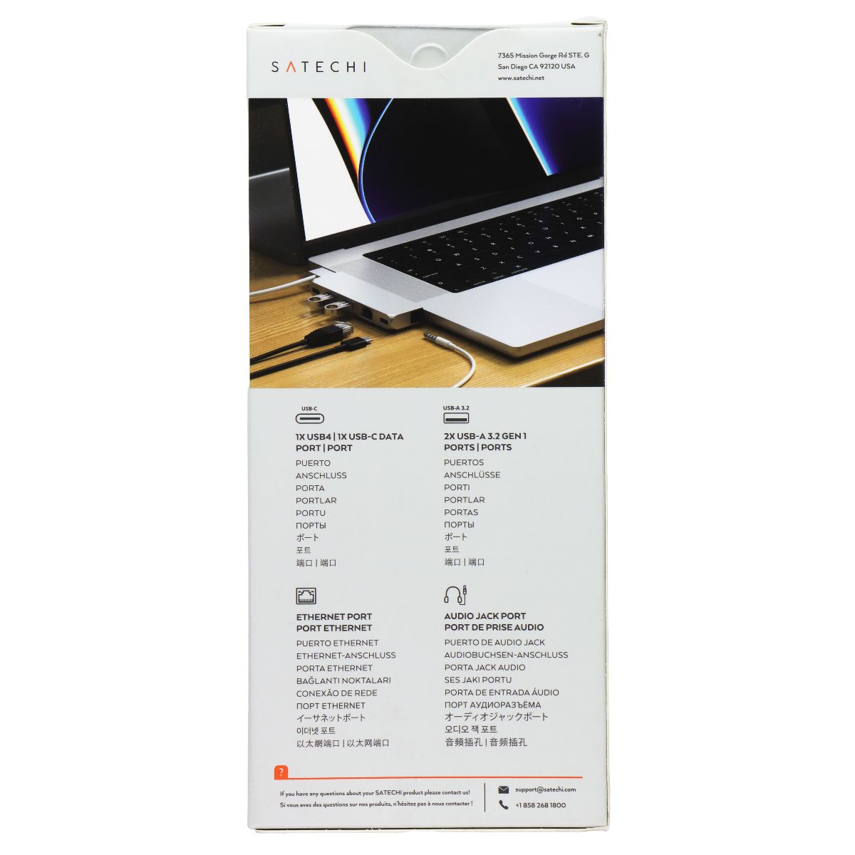 Satechi USB-C Pro Hub Multi-Port Mini Adapter - Silver Computer/Network - USB Cables, Hubs & Adapters SATECHI - Simple Cell Bulk Wholesale Pricing - USA Seller