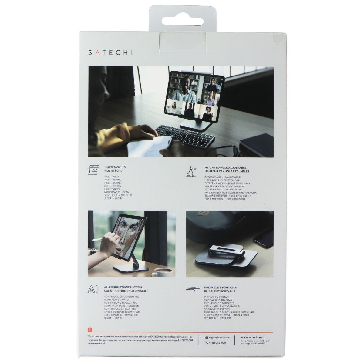 Satechi Adjustable Aluminum Desktop Stand for iPad and Tablets (ST-ADSIM) iPad/Tablet Accessories - Mounts, Stands & Holders SATECHI - Simple Cell Bulk Wholesale Pricing - USA Seller