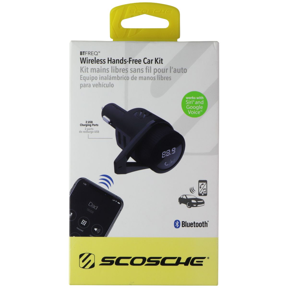 Scosche BTFREQ Wireless Hands-Free Car Kit - Black (BTFM5) Networking - USB Bluetooth Adapters/Dongles Scosche - Simple Cell Bulk Wholesale Pricing - USA Seller