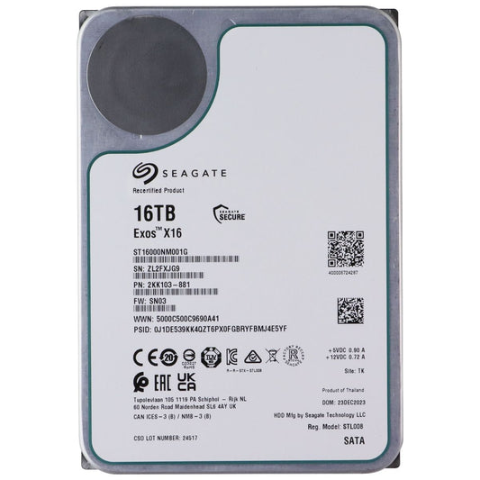 Seagate Exos X16 16TB 3.5-inch SATA III HDD Hard Drive - ST16000NM001G