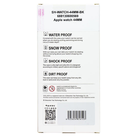 ShellBox Waterproof Case for Apple Watch Series 7 - Black Smart Watch Accessories - Smart Watch Cases Shellbox - Simple Cell Bulk Wholesale Pricing - USA Seller