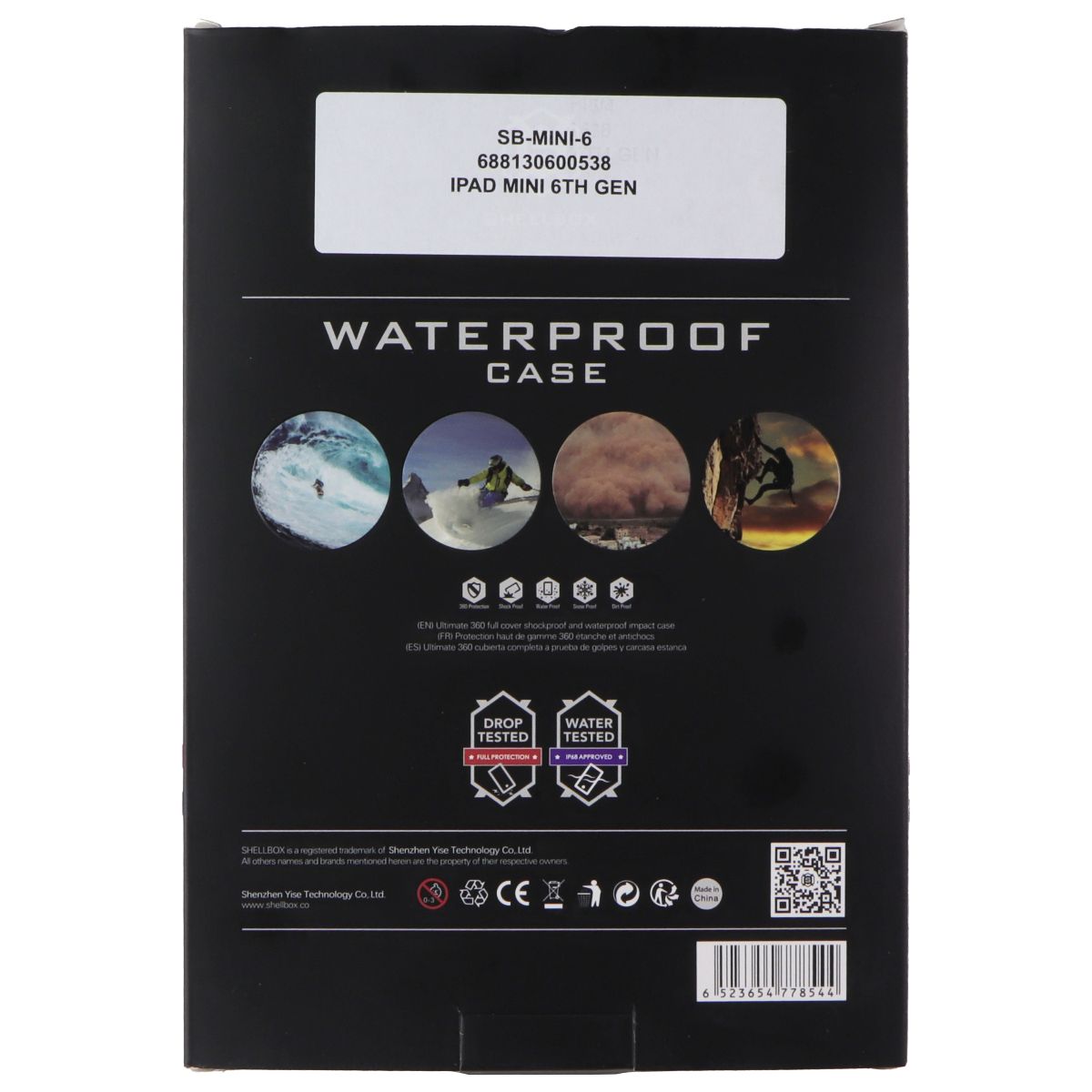 Shellbox IP68 Waterproof Case for Apple iPad Mini 6th Gen - Black iPad/Tablet Accessories - Cases, Covers, Keyboard Folios Shellbox - Simple Cell Bulk Wholesale Pricing - USA Seller