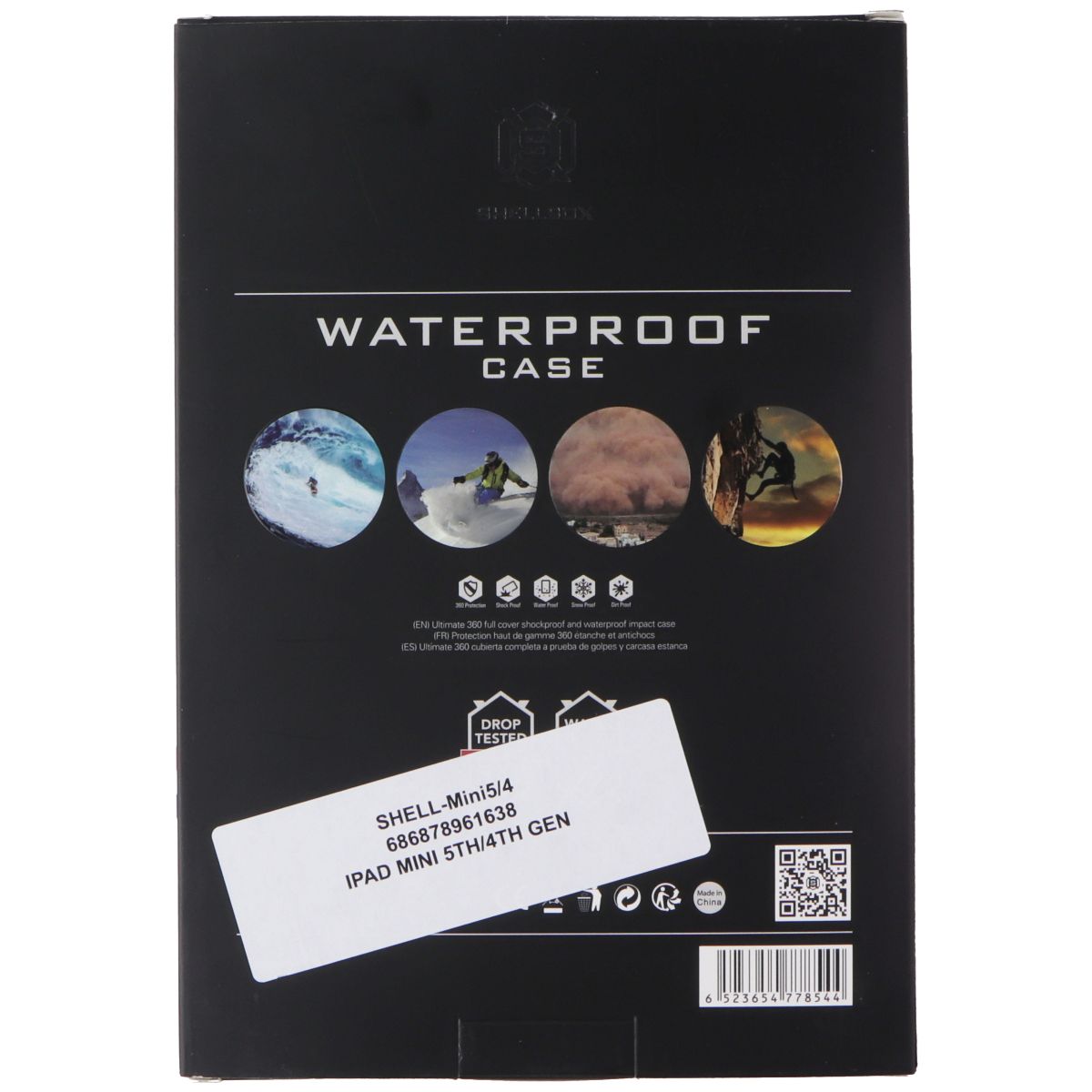 Shellbox IP68 Waterproof Case for Apple iPad Mini 4/5 - Black iPad/Tablet Accessories - Cases, Covers, Keyboard Folios Shellbox - Simple Cell Bulk Wholesale Pricing - USA Seller