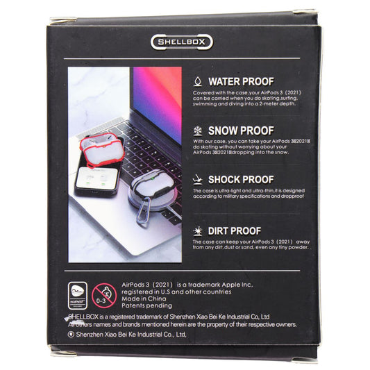 ShellBox Case for Apple AirPods 3 (2021) - Clear / Black iPod, Audio Player Accessories - Other Portable Audio Accs Shellbox - Simple Cell Bulk Wholesale Pricing - USA Seller