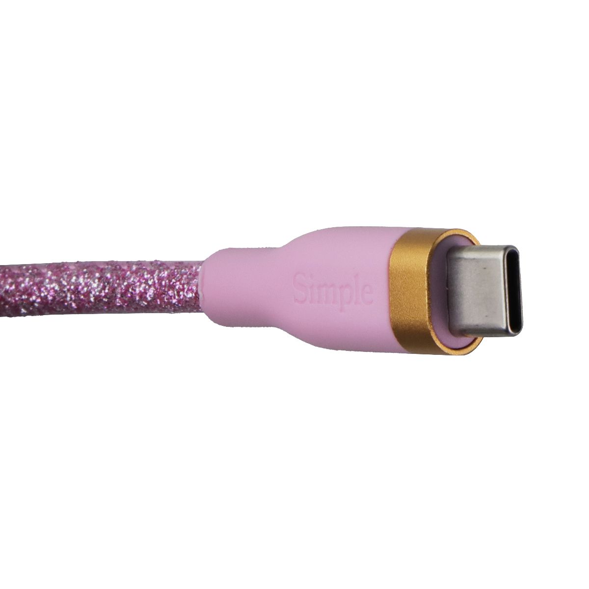 Simple (6-Foot) Fashion Series USB-C to USB-C Cable - Pink Glitter Cell Phone - Cables & Adapters Simple - Simple Cell Bulk Wholesale Pricing - USA Seller