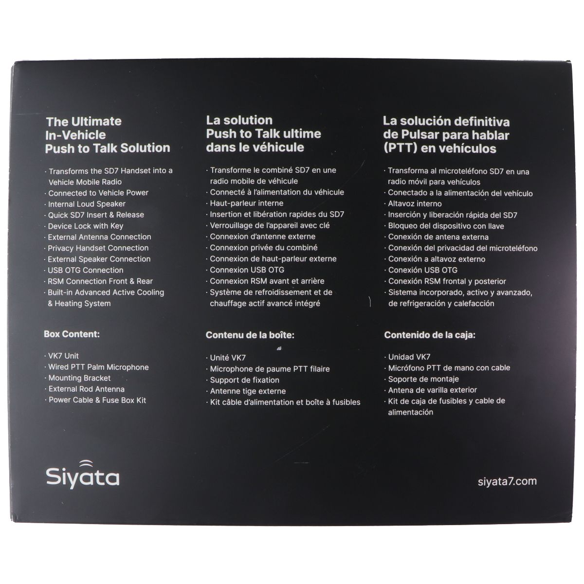 Siyata VK7 Ultimate In-Vehicle Push to Talk Solution - Black Car Video - Other Vehicle Electronics Siyata - Simple Cell Bulk Wholesale Pricing - USA Seller