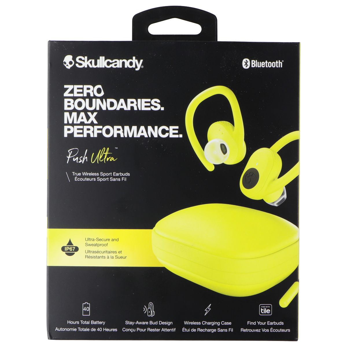 Skullcandy Push Ultra True Wireless In-Ear Earbuds - Electric Yellow Portable Audio - Headphones Skullcandy - Simple Cell Bulk Wholesale Pricing - USA Seller
