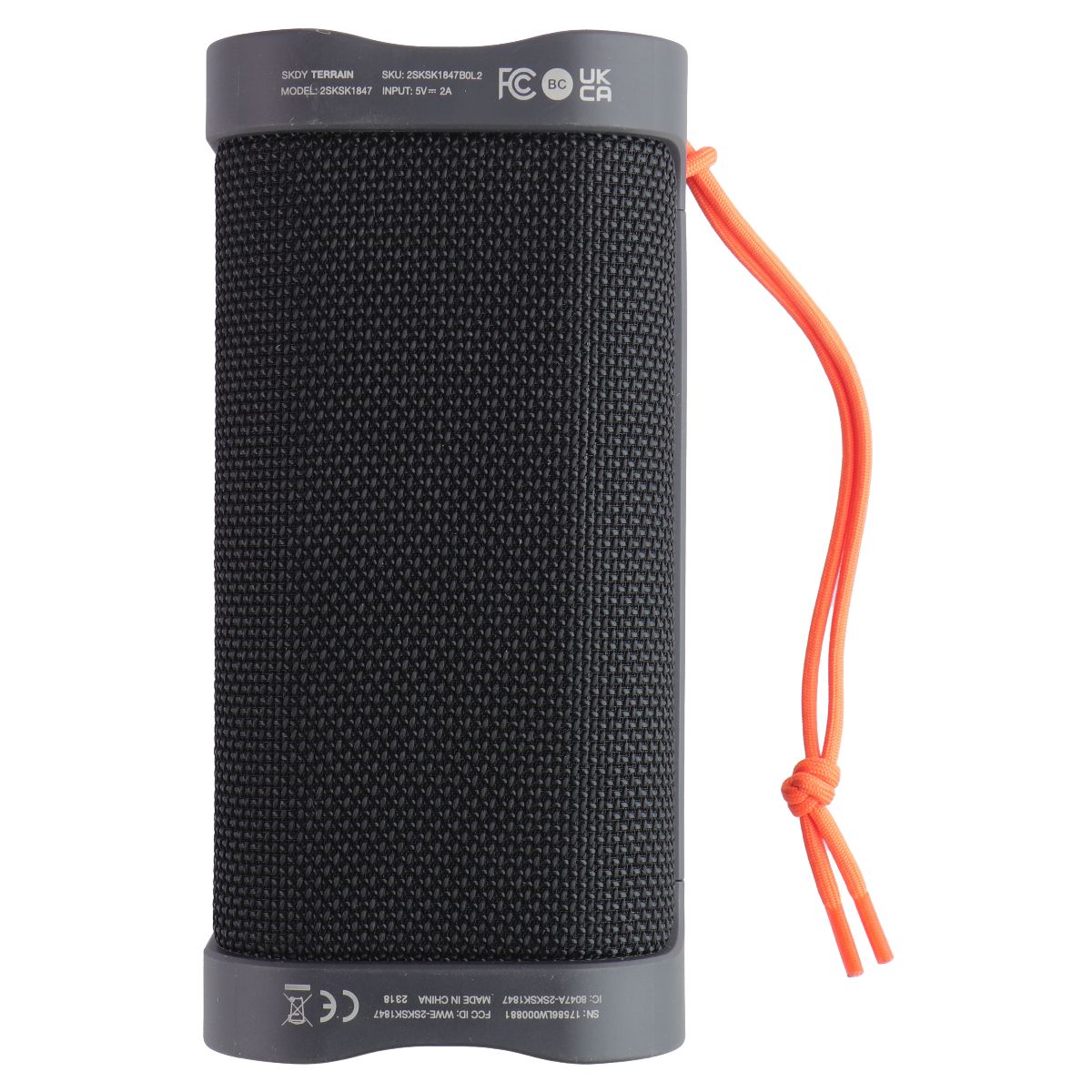 Skullcandy Terrain Wireless Waterproof Bluetooth Speaker w/Strap - Black/Orange Cell Phone - Audio Docks & Speakers Skullcandy - Simple Cell Bulk Wholesale Pricing - USA Seller