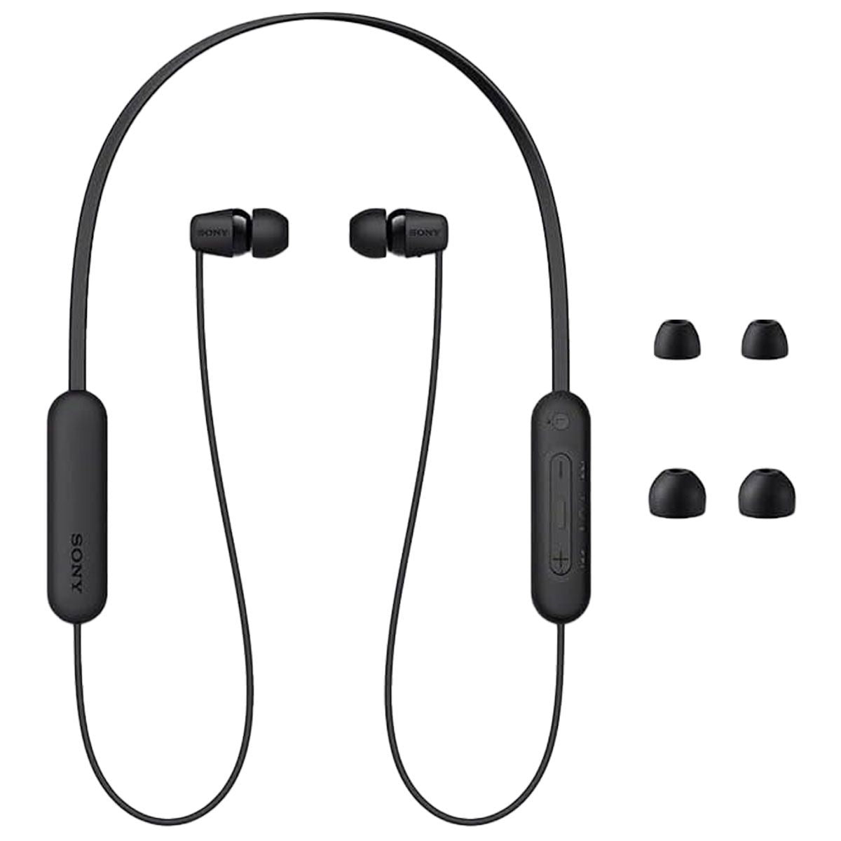 Sony WI-C100 Wireless In-Ear Headphones with Built-in Microphone - Black Portable Audio - Headphones Sony - Simple Cell Bulk Wholesale Pricing - USA Seller