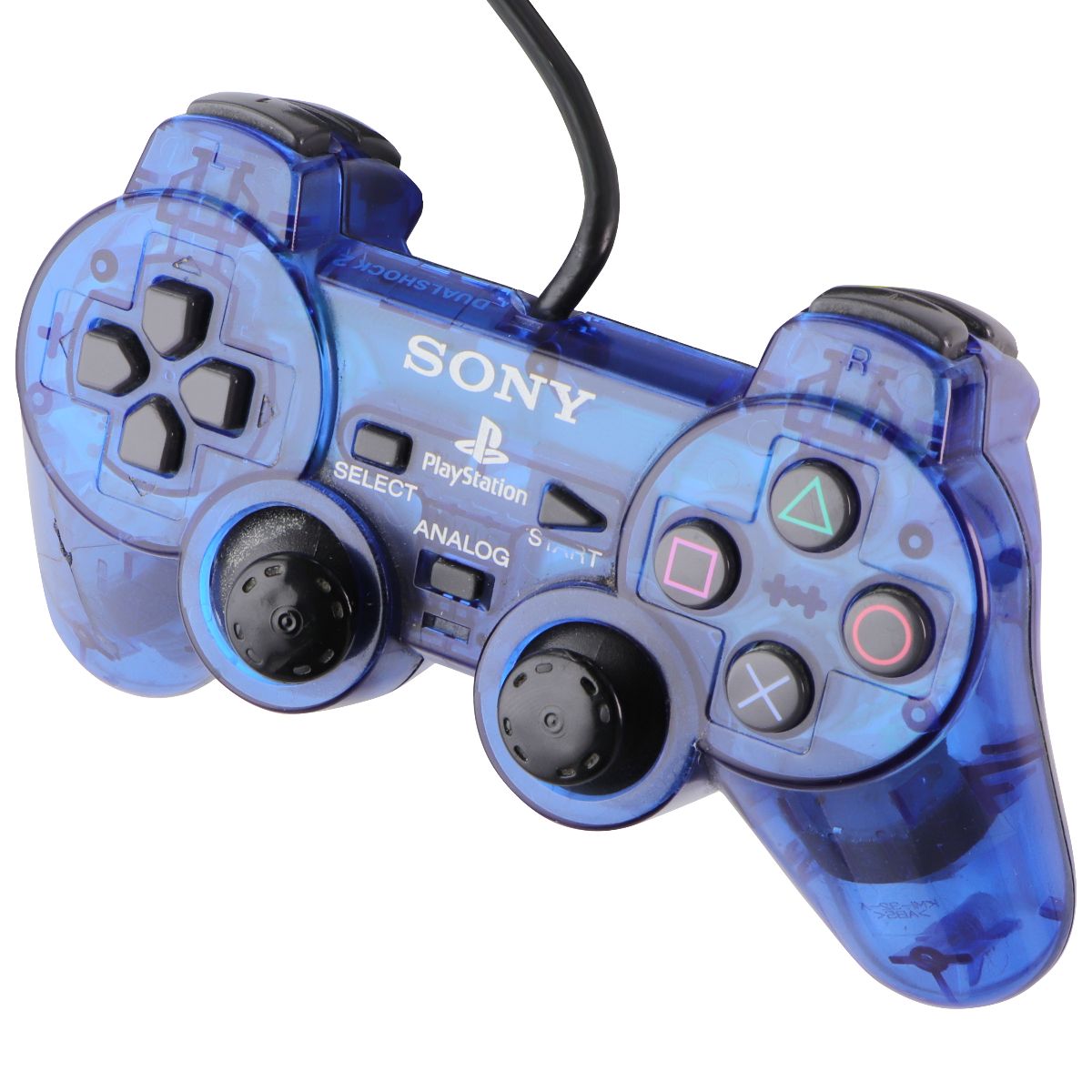Sony PlayStation PS2 Dual Shock Controller Clear Blue (SCPH-10010)