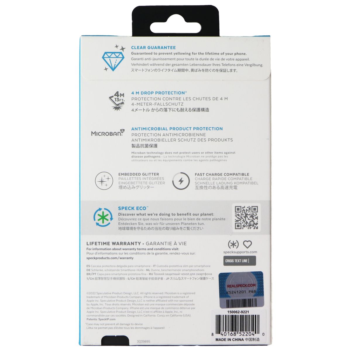 Speck Presidio Perfect-Clear Case for Apple iPhone 14 / iPhone 13 - Glitter Cell Phone - Cases, Covers & Skins Speck - Simple Cell Bulk Wholesale Pricing - USA Seller