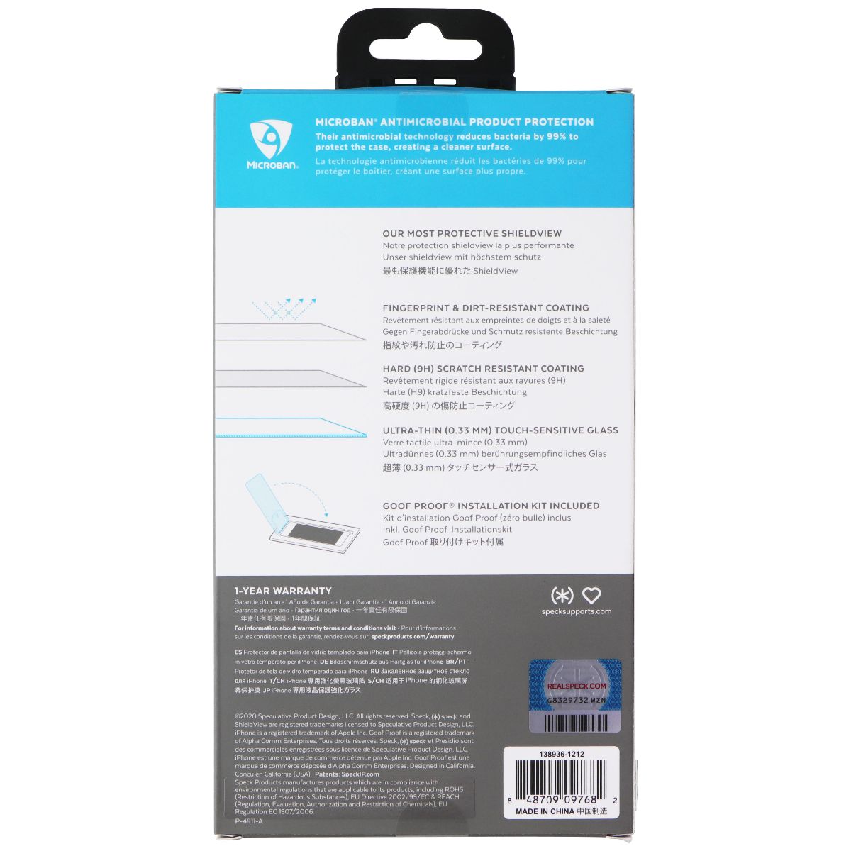 Speck ShieldView Glass Screen Protector for Apple iPhone 12 Pro Max Cell Phone - Screen Protectors Speck - Simple Cell Bulk Wholesale Pricing - USA Seller