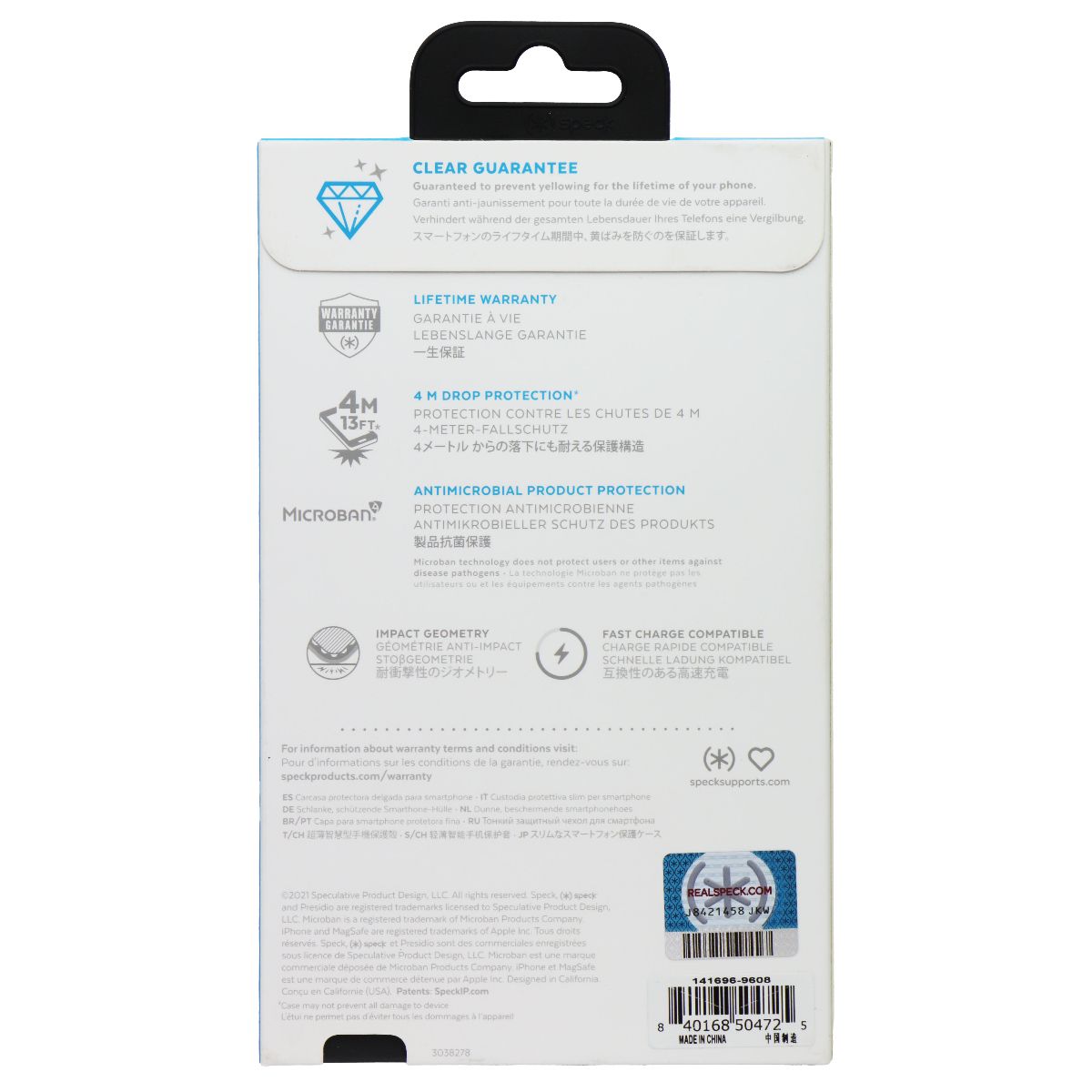 Speck Perfect-Clear Case for MagSafe for iPhone 13 - Clear/Red Cell Phone - Cases, Covers & Skins Speck - Simple Cell Bulk Wholesale Pricing - USA Seller