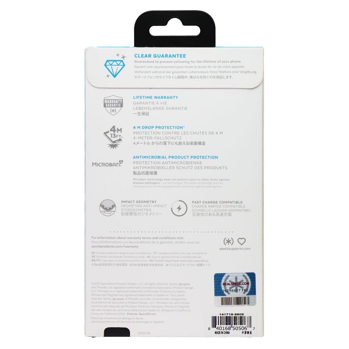 Speck Perfect-Clear Case for MagSafe for iPhone 13 Pro - Clear/Red Cell Phone - Cases, Covers & Skins Speck - Simple Cell Bulk Wholesale Pricing - USA Seller