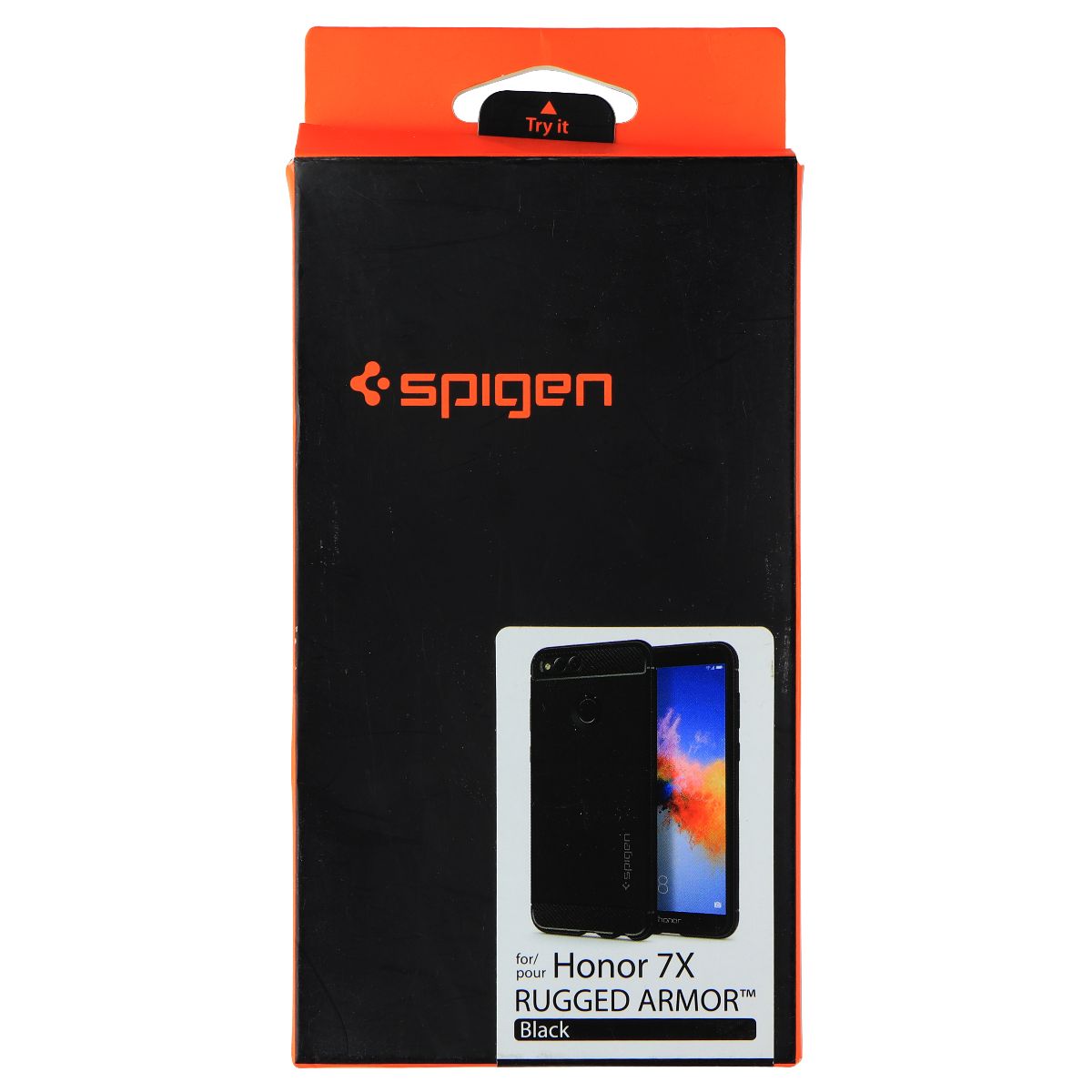 Spigen Rugged Armor Flexible Case for Honor 7X Smartphone (2017) - Black Cell Phone - Cases, Covers & Skins Spigen - Simple Cell Bulk Wholesale Pricing - USA Seller