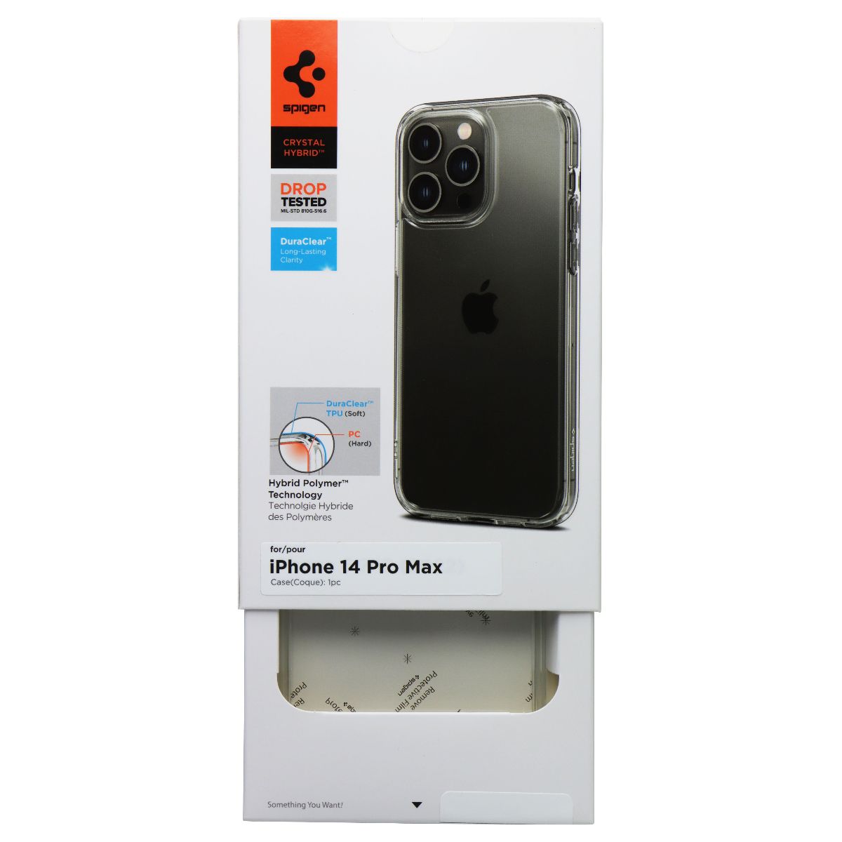 Spigen Crystal Hybrid Series Case for Apple iPhone 14 Pro Max - Crystal Clear Cell Phone - Cases, Covers & Skins Spigen - Simple Cell Bulk Wholesale Pricing - USA Seller