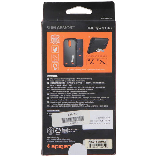Spigen Slim Armor Case with Kickstand for LG Stylo 3 / 3 Plus - Gunmetal
