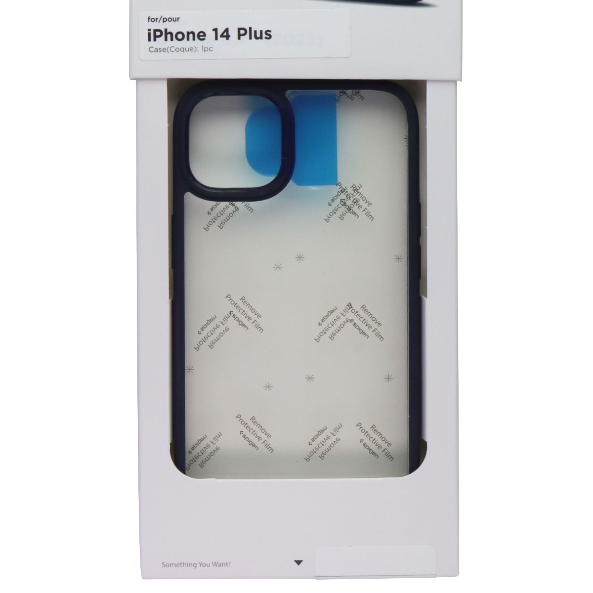 Spigen Crystal Hybrid Series Case for Apple iPhone 14 Plus - Clear/Navy Blue Cell Phone - Cases, Covers & Skins Spigen - Simple Cell Bulk Wholesale Pricing - USA Seller