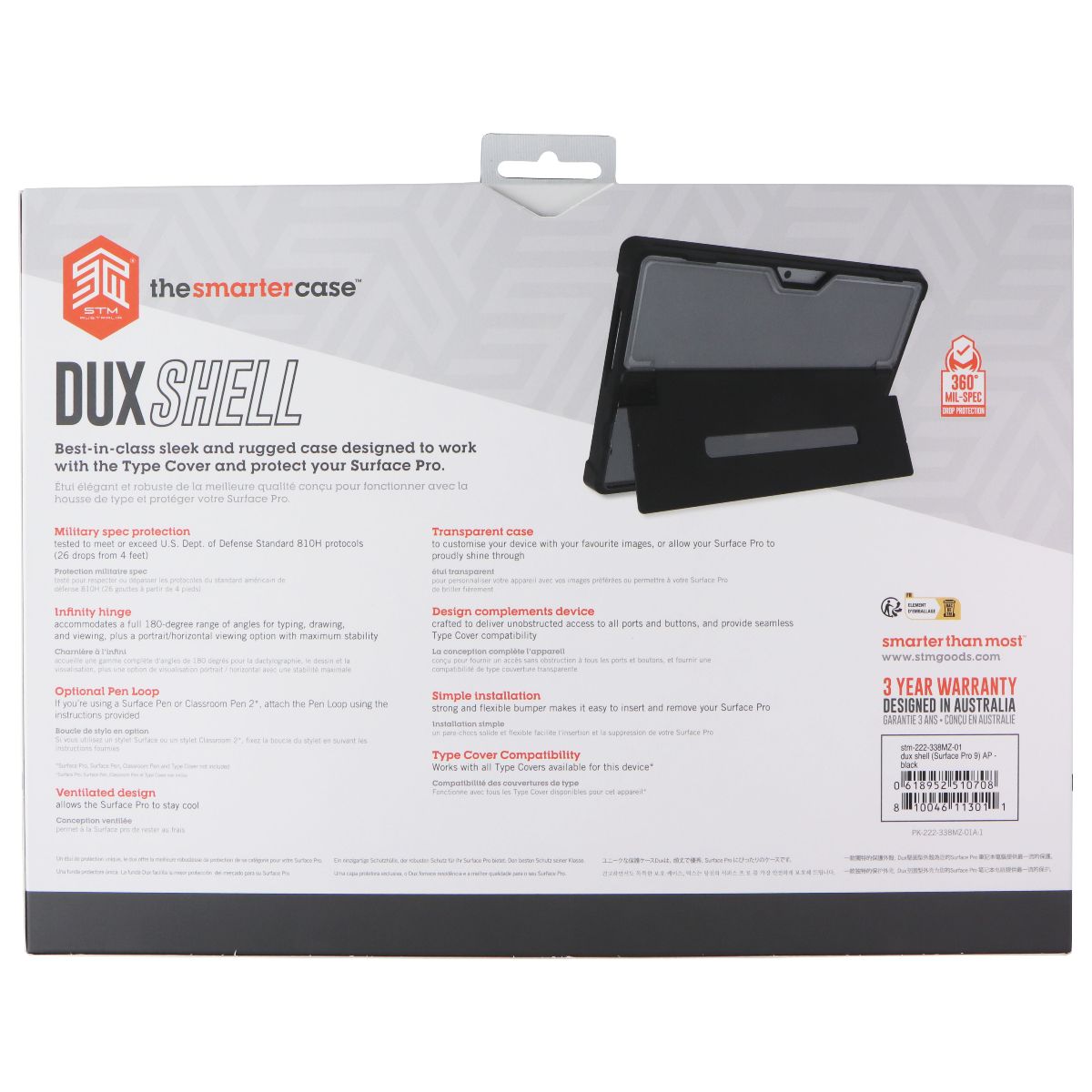STM Dux Shell Rugged Case for Microsoft Surface Pro 9 - Black