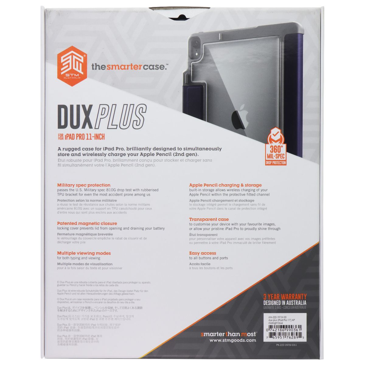 STM Dux Plus Case for Apple iPad Pro 11-inch (2018) - Midnight Blue iPad/Tablet Accessories - Cases, Covers, Keyboard Folios STM - Simple Cell Bulk Wholesale Pricing - USA Seller