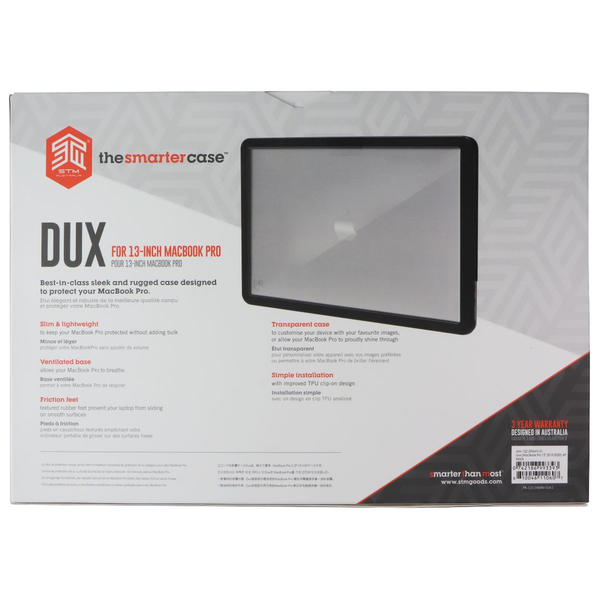 STM Dux Series Rugged Case for Apple MacBook Pro 13-inch (2020/2019) - Black Computer Accessories - Laptop Cases & Bags STM - Simple Cell Bulk Wholesale Pricing - USA Seller