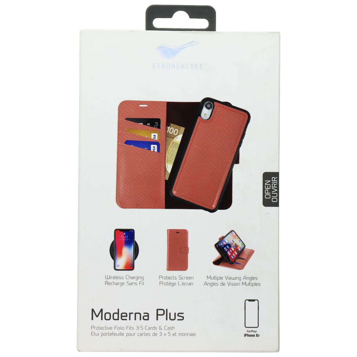 StrongNFree Moderna Plus Series 2-in-1 Wallet Case for iPhone XR - Dusty Red Cell Phone - Cases, Covers & Skins StrongNFree - Simple Cell Bulk Wholesale Pricing - USA Seller