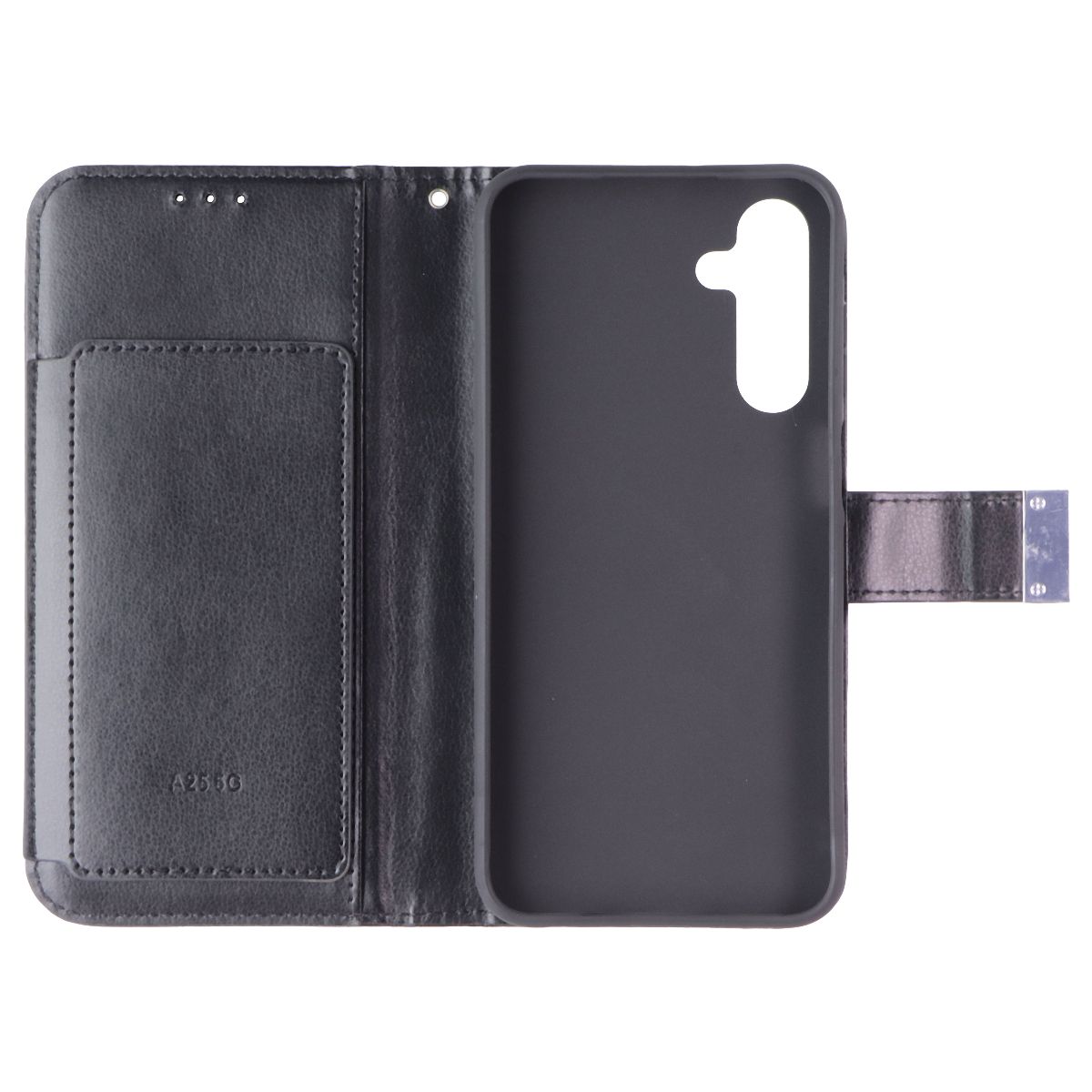 SYB Tech Accessory Folio Case for Samsung Galaxy A25 5G - Black Leather Cell Phone - Cases, Covers & Skins SYB - Simple Cell Bulk Wholesale Pricing - USA Seller