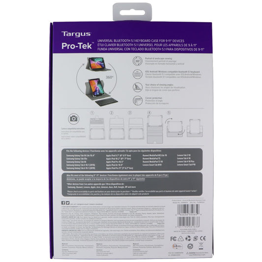 Targus Pro-Tek Universal Bluetooth 5.1 Keyboard Case for 9-11-inch Tablets iPad/Tablet Accessories - Cases, Covers, Keyboard Folios Targus - Simple Cell Bulk Wholesale Pricing - USA Seller