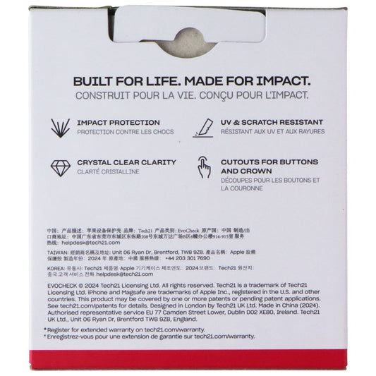 Tech21 EvoCheck Series Case for Apple AirPods Max Case - Clear/Gray Pattern