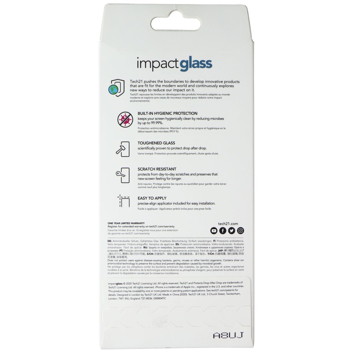 Tech21 ImpactGlass Screen Protector for Apple iPhone 12/12 Pro Cell Phone - Screen Protectors Tech21 - Simple Cell Bulk Wholesale Pricing - USA Seller