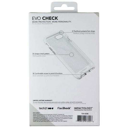 Tech21 Evo Check Series Flexible Gel Case Cover Apple iPhone 8 7 - Clear / White Cell Phone - Cases, Covers & Skins Tech21 - Simple Cell Bulk Wholesale Pricing - USA Seller