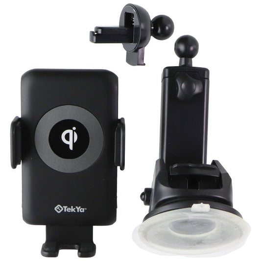 Auto-Tek Smart Charge Car Mount with Qi Charging - Black (UNICHG18774) Cell Phone - Chargers & Cradles TekYa - Simple Cell Bulk Wholesale Pricing - USA Seller