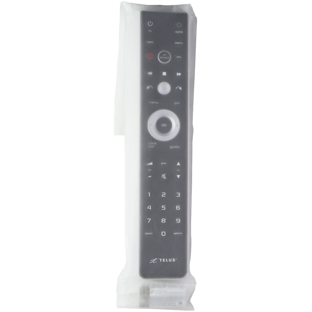 Replacement TELUS Optik TV Slimline Remote Control - Black (2774) TV, Video & Audio Accessories - Remote Controls Telus - Simple Cell Bulk Wholesale Pricing - USA Seller