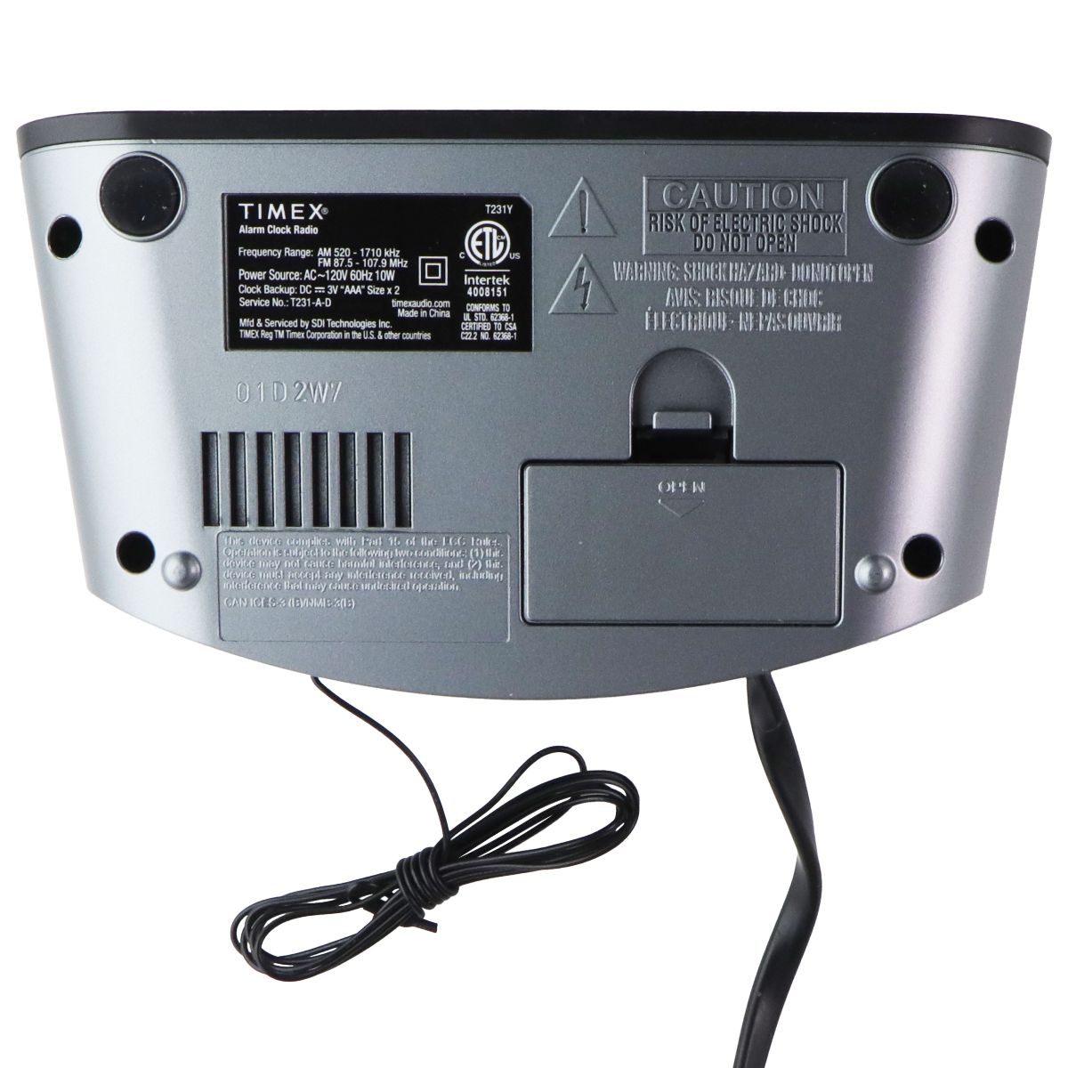 Timex AM/FM Dual Alarm Clock Radio with 1.2-Inch Display and Line-In Jack - Gray Clocks - Alarm Clocks Timex - Simple Cell Bulk Wholesale Pricing - USA Seller