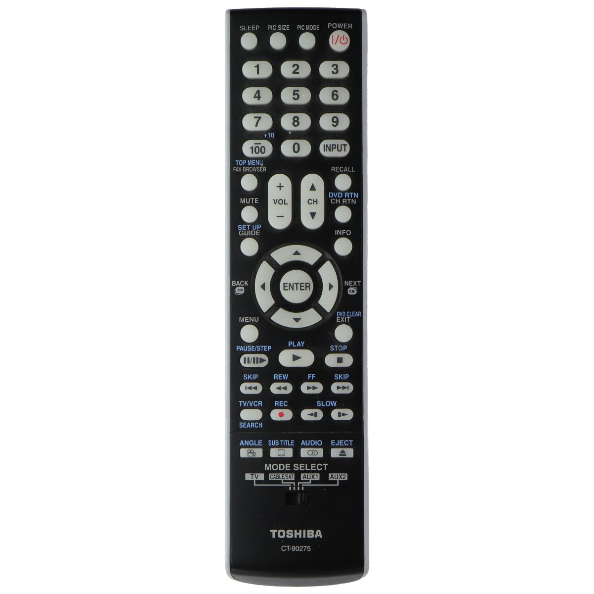 Toshiba Remote Control (CT-90275) - Black & Gray TV, Video & Audio Accessories - Remote Controls Toshiba - Simple Cell Bulk Wholesale Pricing - USA Seller