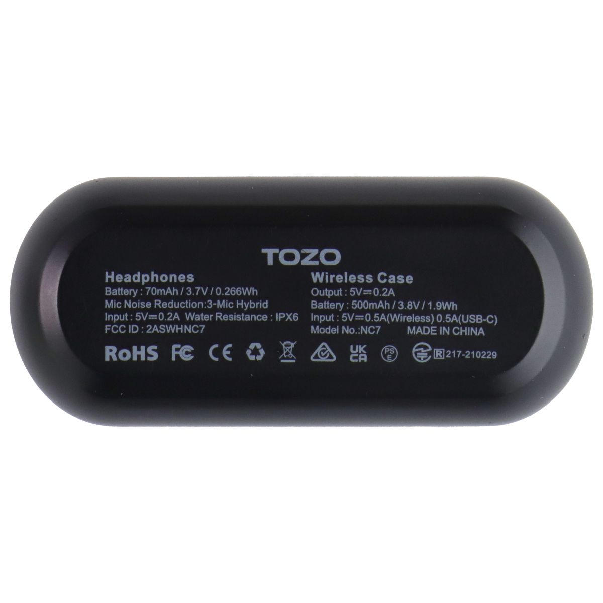 TOZO NC7 Active Noise Cancellation Wireless Bluetooth Earbuds - Black Portable Audio - Headphones TOZO - Simple Cell Bulk Wholesale Pricing - USA Seller