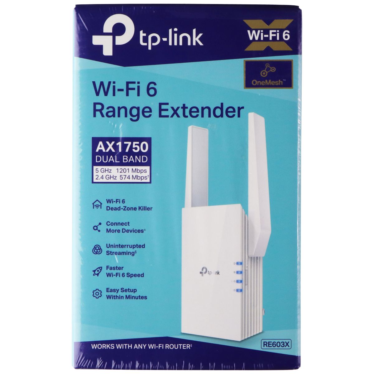 TP-Link AX1750 Dual Band Wi-Fi 6 Range Extender - White (RE603X) Networking - Boosters, Extenders & Antennas TP-LINK - Simple Cell Bulk Wholesale Pricing - USA Seller