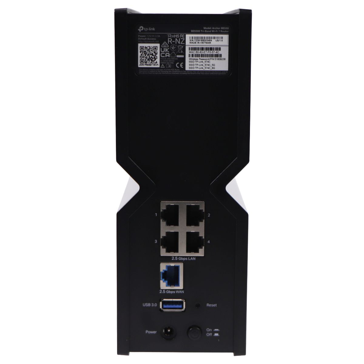 TP-Link (Archer BE550) BE9300 Tri-Band Wi-Fi 7 Router - Black Networking - Wireless Wi-Fi Routers TP-LINK - Simple Cell Bulk Wholesale Pricing - USA Seller