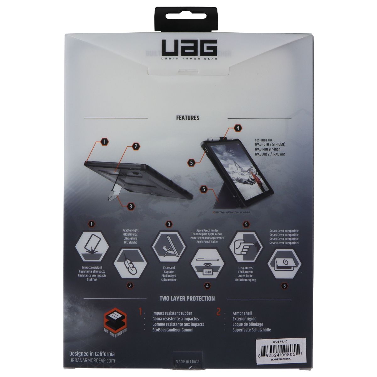 UAG Plasma Series Case for iPad 6th/5th Gen, iPad Pro 9.7", iPad Air 2/Air - Ice iPad/Tablet Accessories - Cases, Covers, Keyboard Folios UAG - Simple Cell Bulk Wholesale Pricing - USA Seller