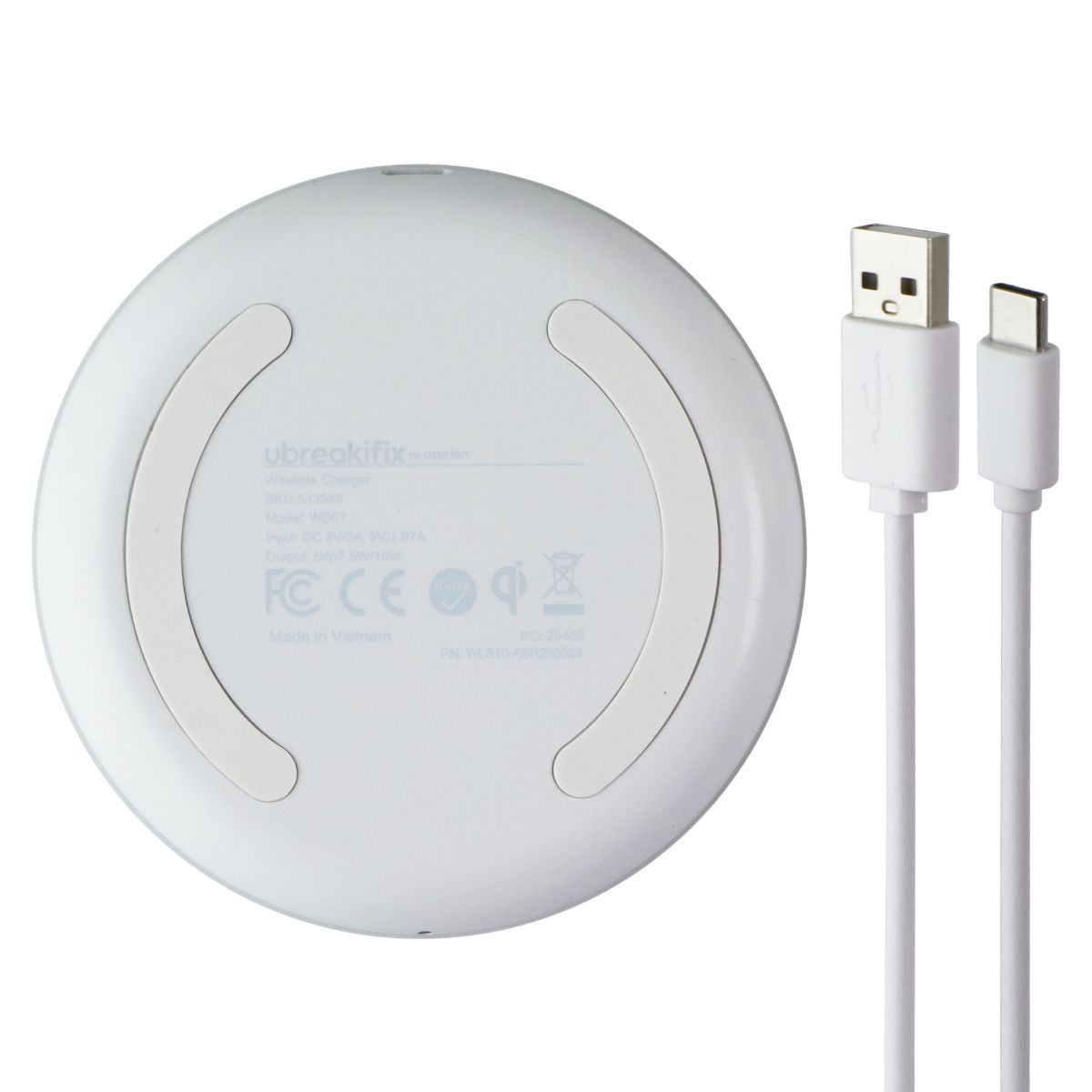 UBREAKIFIX (10W) Wireless Ultrafast Charger Pad - White (WLS10-ASR266583) Cell Phone - Chargers & Cradles UBREAKIFIX - Simple Cell Bulk Wholesale Pricing - USA Seller