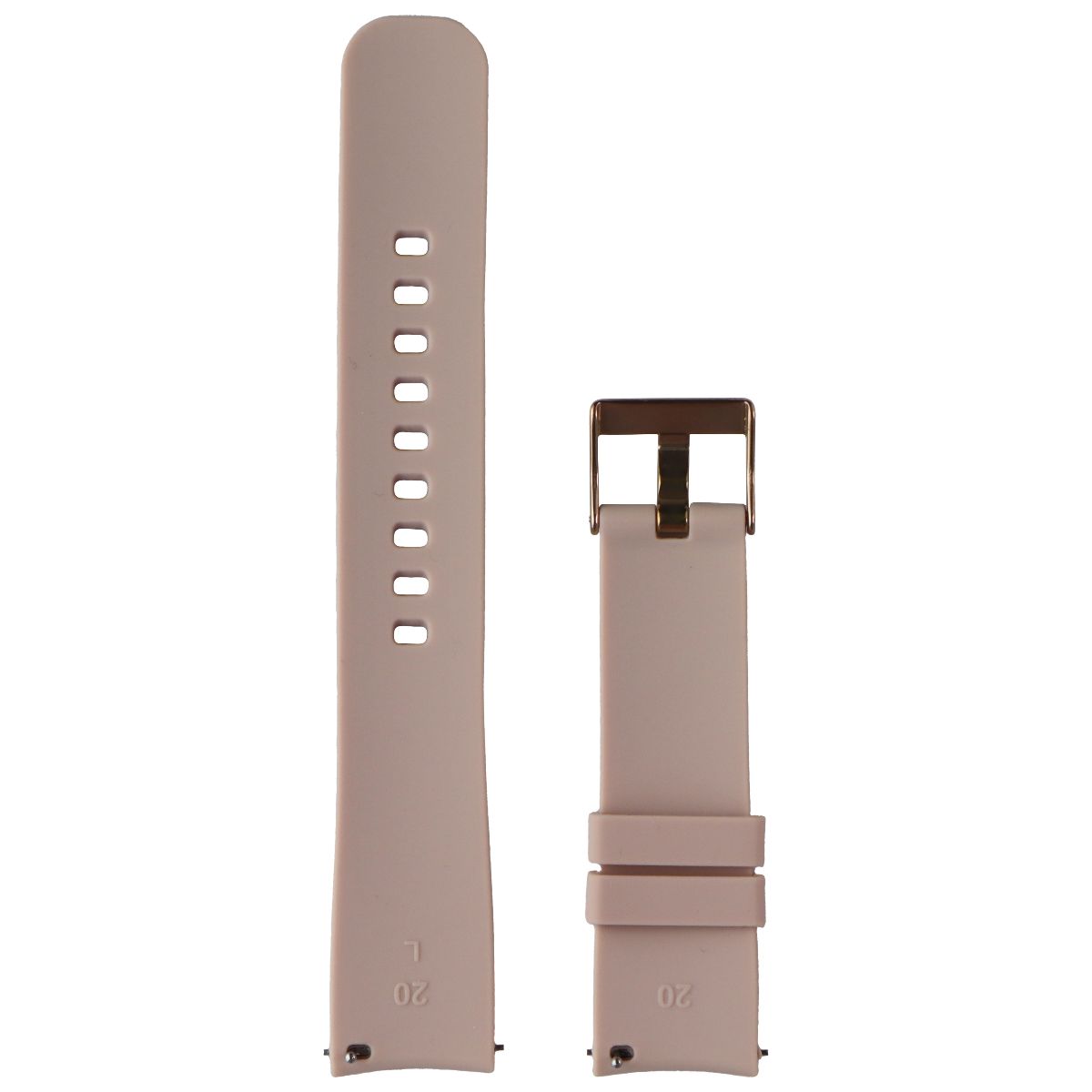 Generic Striped Silicone Watch Band (20mm) - Pink/Rose Clasp (Large Strap) Smart Watch Accessories - Watch Bands Unbranded - Simple Cell Bulk Wholesale Pricing - USA Seller